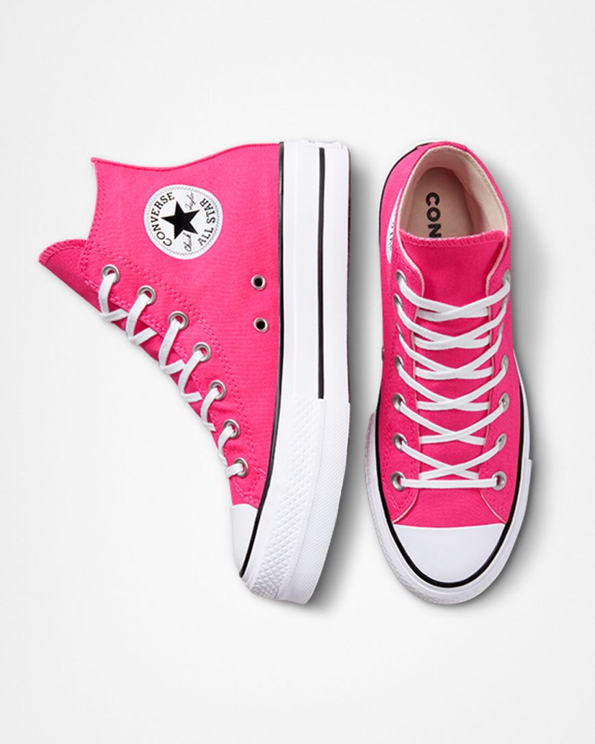 Topanky Na Platforme Converse Chuck Taylor All Star Lift Platene Vysoke Damske Ruzove Čierne Biele | SK OMSLX9